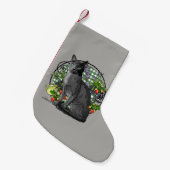 Russische blauwe kat met Bergen Kleine Kerstsok (Voorkant (Hangend))