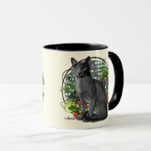 Russische blauwe kat met Bergen Mok (Voorkant rechts)