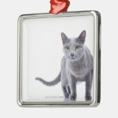 Russische blauwe kat metalen ornament (Links)