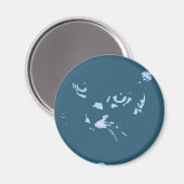 Russische blauwe kat Pop Art Magneet (Voorkant / Achterkant)