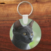 Russische blauwe kat sleutelhanger (Voorkant)