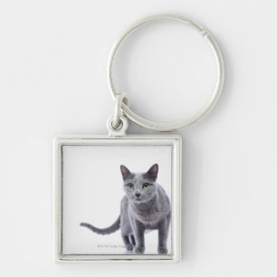 Russische blauwe kat sleutelhanger