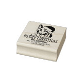 Russische blauwe kat terug adres kerst rubberstempel (Stempel)