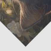 Russische Blauwe Kat Witte Bloemen Decoupage Tissuepapier (Detail)