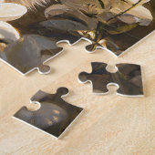 Russische blauwe kat witte bloemen legpuzzel (Zijkant)
