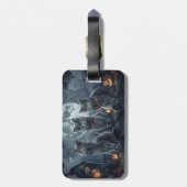 Russische Blauwe Katten Halloween Spooky Bagagelabel (Achterkant verticaal)