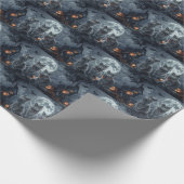 Russische Blauwe Katten Halloween Spooky Cadeaupapier (Hoek)