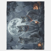 Russische Blauwe Katten Halloween Spooky Fleece Deken (Voorkant)