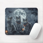 Russische Blauwe Katten Halloween Spooky Muismat (Met muis)