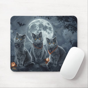 Russische Blauwe Katten Halloween Spooky Muismat