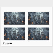 Russische Blauwe Katten Halloween Spooky Rechthoekige Sticker (Vel)