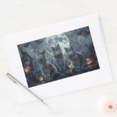 Russische Blauwe Katten Halloween Spooky Rechthoekige Sticker (Envelop)