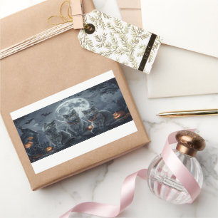 Russische Blauwe Katten Halloween Spooky Rechthoekige Sticker