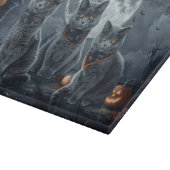 Russische Blauwe Katten Halloween Spooky Snijplank (Hoek)