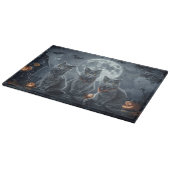 Russische Blauwe Katten Halloween Spooky Snijplank (Hoek)