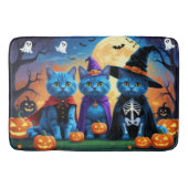 Russische blauwe katten pompoen Halloween grappig Badmat (Voorkant)