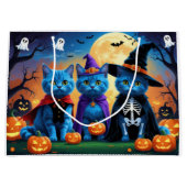 Russische blauwe katten pompoen Halloween grappig Groot Cadeauzakje (Voorkant)