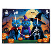 Russische blauwe katten pompoen Halloween grappig Groot Cadeauzakje (Achterkant)