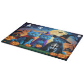 Russische blauwe katten pompoen Halloween grappig Snijplank (Hoek)