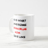 russische blauwe moeder , geweldige koffiemok (Voorkant links)