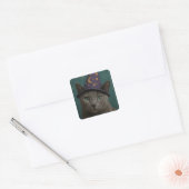 Russische Blauwe Tovenaar Vierkante Sticker (Envelop)