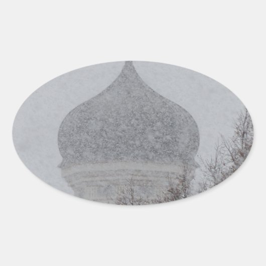 Russische blizzard ovale sticker (Voorkant)