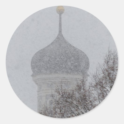 Russische blizzard ronde sticker (Voorkant)