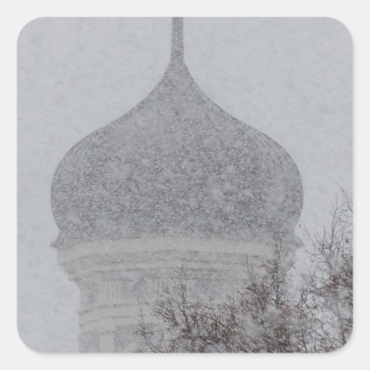 Russische blizzard vierkante sticker (Voorkant)