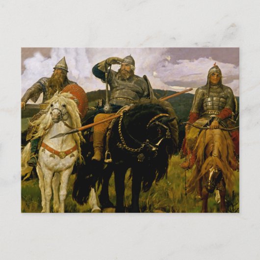 “Russische Bogatyrs” door Viktor Vasnetsov Briefkaart (Voorkant)