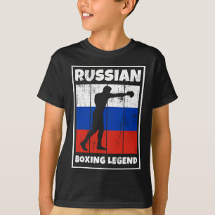 Russische bokslegende met vlag voor Russische boks T-shirt