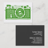 Russische camera - Avocado Green op wit Visitekaartje (Voorkant / Achterkant)