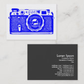 Russische camera - Blauw op wit Visitekaartje (Voorkant / Achterkant)