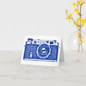 Russische camera - Navy Blue Kaart (Gele Bloem)