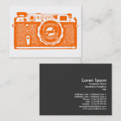 Russische camera - Oranje op wit Visitekaartje (Voorkant / Achterkant)