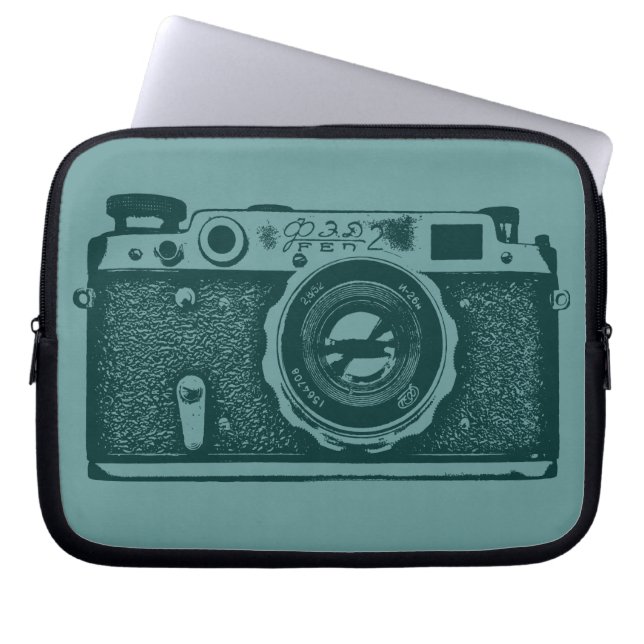 Russische camera - Shades of Green Laptop Sleeve (Voorkant)