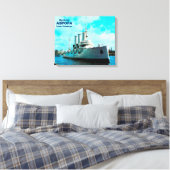 Russische Cruiser Aurora Canvas Afdruk (Insitu (Slaapkamer))