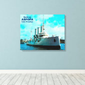 Russische Cruiser Aurora Canvas Afdruk (Insitu (Houten vloer))