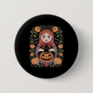 Russische cultuur Khokhloma Doll Matroska Hallowee Ronde Button 5,7 Cm