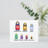 Russische dagen van de week briefkaart (Staand voorkant)