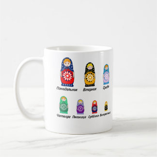 Russische dagen van de week koffiemok