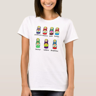 Russische Dagen van de week T-shirt