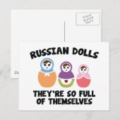 Russische dollars. Ze zijn zo vol van zichzelf. Briefkaart (Voorkant / Achterkant)