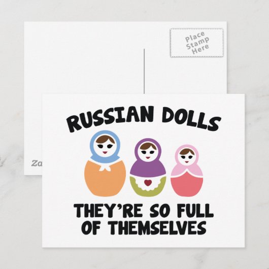 Russische dollars. Ze zijn zo vol van zichzelf. Briefkaart (Voorkant / Achterkant)