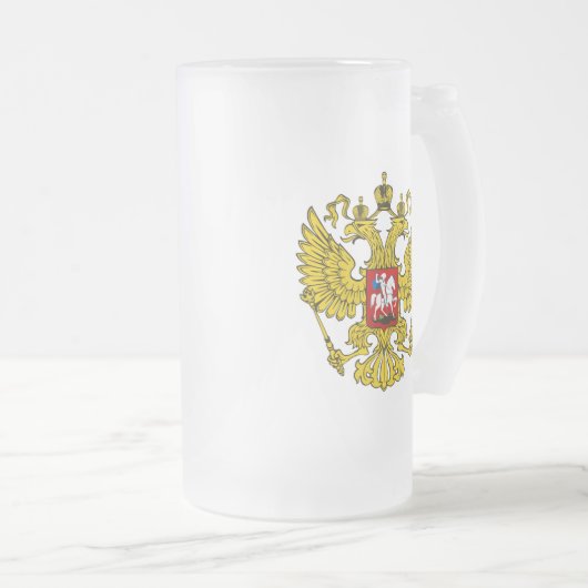 Russische Federatie Wapen Matglas Bierpul (Voorkant rechts)
