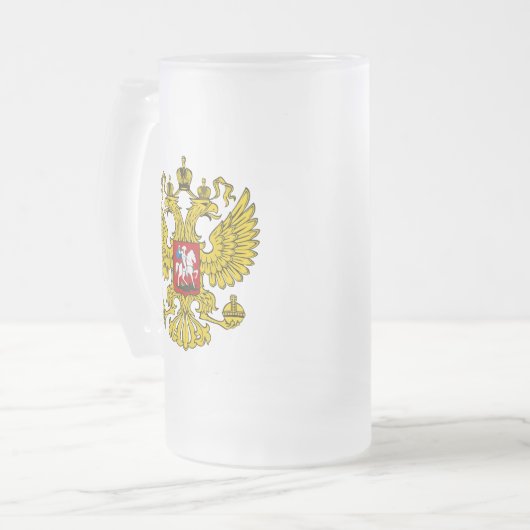Russische Federatie Wapen Matglas Bierpul (Voorkant links)