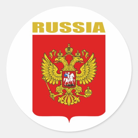 Russische Federatie Wapen Ronde Sticker (Voorkant)