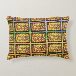 Russische Folk Art inspireerde gele groene paars Accent Kussen