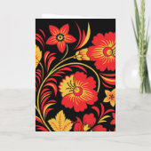 Russische Folk Art Khokhloma Birthday Card Kaart (Achterkant)