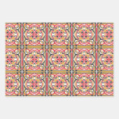 Russische Folk Art Red Berries en geometrische lad Inpakpapier Vel (Voorkant 3)