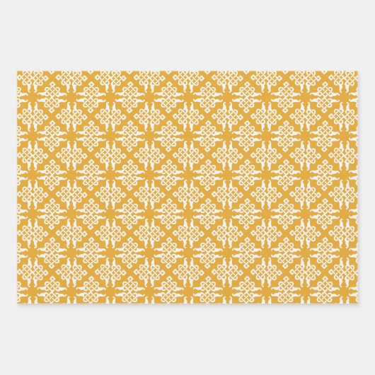 Russische Folk Art Red Berries en geometrische lad Inpakpapier Vel (Voorkant 2)